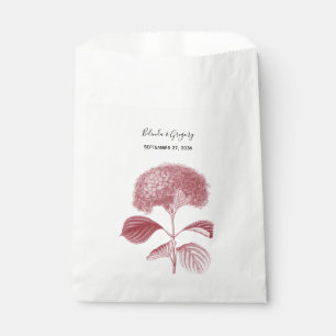 Elegant Burgundy Hydrangea Wedding Favour Bags