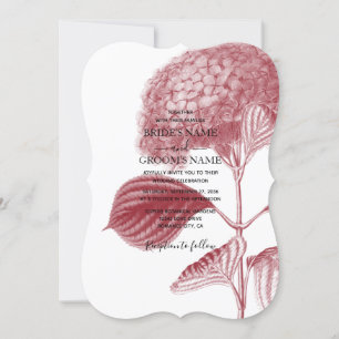 Elegant Burgundy Hydrangea Wedding Invitations