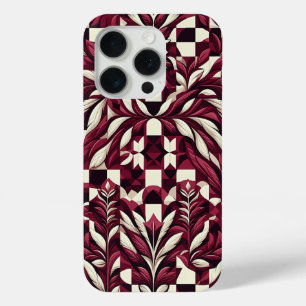 Elegant Burgundy & Ivory Botanical Phone Case 