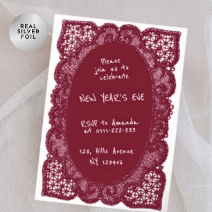 Elegant Burgundy Lace Trendy New Year’s Eve Party