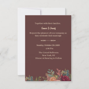 Elegant Burgundy Luxury Wedding Invitation
