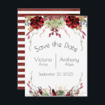 Elegant Burgundy Marsala Succulents Wedding Save The Date<br><div class="desc">This design is a beautiful presentation of simple succulents in burgundy colours that make this “Save the Date” design so elegant. Vines and leafy greens give this a romantic feel. The burgundy succulents blend perfectly with the pretty burgundy and white stripe pattern on the back. Simply lovely for any season....</div>