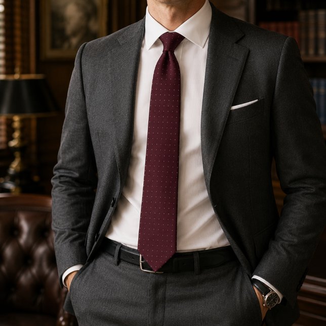 Elegant Burgundy  Micro Dots Tie (Creator Uploaded)