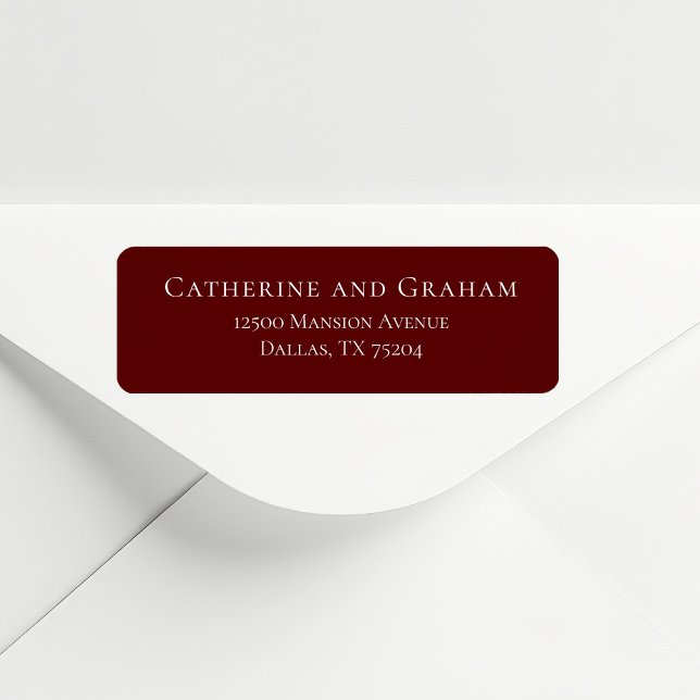 Elegant Burgundy Minimalist Wedding Return Address (Creator Uploaded)