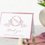 Elegant Burgundy Monogram, Watercolor Wedding Thank You Card<br><div class="desc">Thank your guests with a elegant custom wedding thank you card! Design with delicate burgundy watercolor frame, beautiful burgundy hand drawn botanical monogram with couples initials, elegant thank you phrase and text section to personalize it as you wish. Option to add a photograph on inside top section, or to skip...</div>
