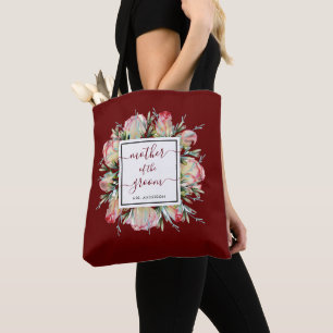 Elegant Burgundy Mother of the Groom Wedding Tote Bag