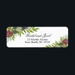 Elegant Burgundy Navy Floral Wedding Address Label<br><div class="desc">This wedding design features pretty painted, watercolor flowers in a navy blue, burgundy and green color scheme. Click the customize button for more flexibility in modifying the text or adjusting the graphics! Variations of this design as well as coordinating products are available in our shop, zazzle.com/doodlelulu*. Contact us if you...</div>