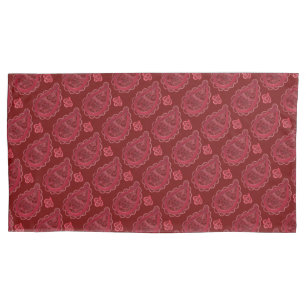 Elegant Burgundy Paisley Pattern Pillowcase