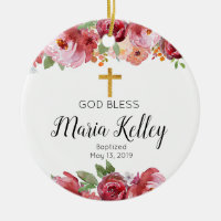Elegant Burgundy Personalised Girl Baptism