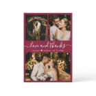 Elegant Burgundy Photo Wedding Thank You Cards