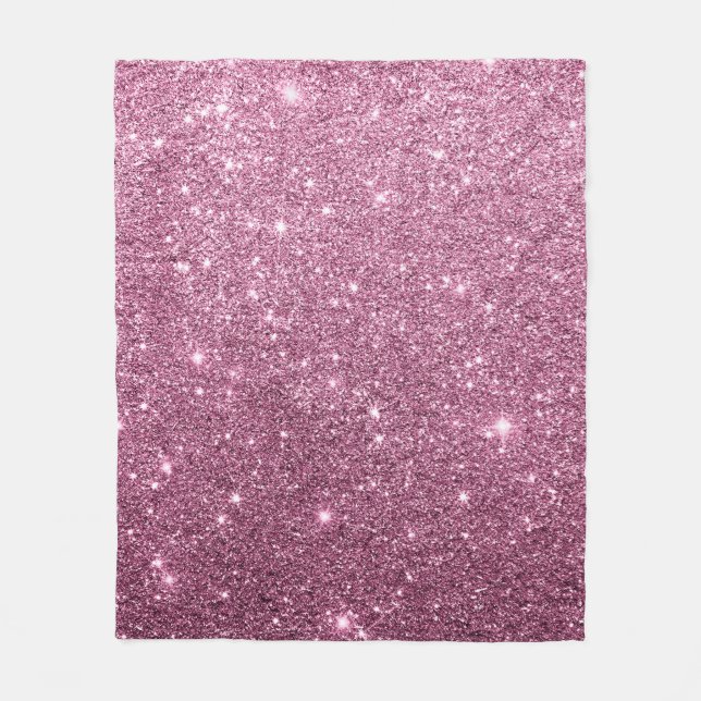 Elegant burgundy pink abstract girly glitter fleece blanket (Front)