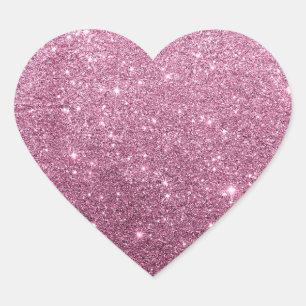 Elegant burgundy pink abstract girly glitter heart sticker
