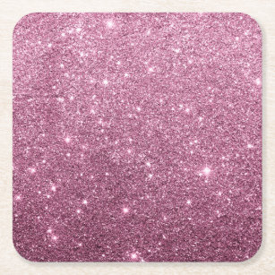 Elegant burgundy pink abstract girly glitter square paper coaster