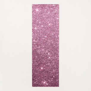 Elegant burgundy pink abstract girly glitter yoga mat