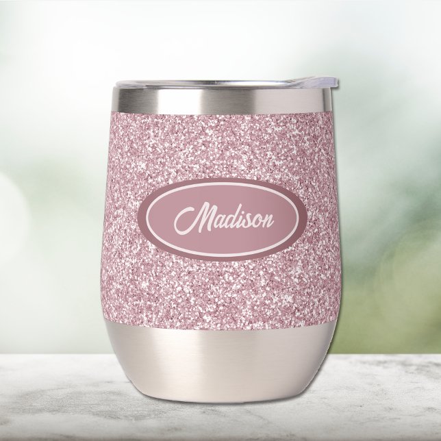 Elegant Burgundy Pink Glitter Monogram (Creator Uploaded)