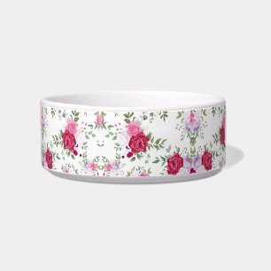 Elegant Burgundy & Pink Lavender Floral Garden Bowl