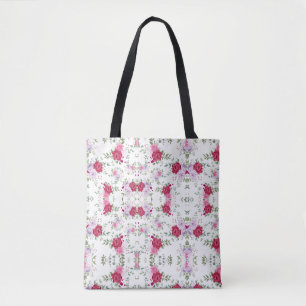 Elegant Burgundy & Pink Lavender Floral Garden Tote Bag