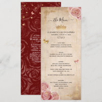 Elegant Burgundy Pink Rose Gold Watercolor Floral