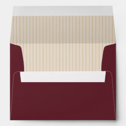 Elegant Burgundy Pinstripe Vineyard Wedding Envelope