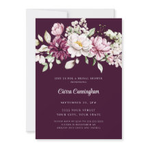 Elegant Burgundy Plum Floral Bridal 