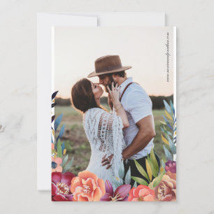Elegant Burgundy & Plum Floral Photo Wedding V2 Invitation