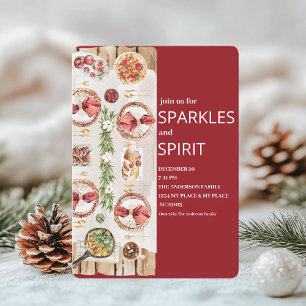 Elegant Burgundy Red Christmas  Invitation