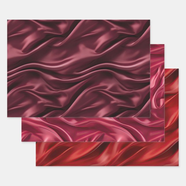 Elegant Burgundy Red Christmas Wrapping Paper Sheet (Set)