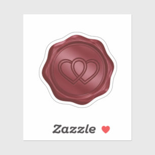 Elegant Burgundy Red Faux Wax Seal Heart Envelope 