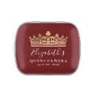 Elegant Burgundy Red Gold Crown Quinceanera