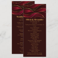 Elegant Burgundy Red Marble Waves with Gold Accent
