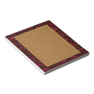 Elegant Burgundy Red Marble Waves with Gold Accent Notepad