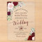 Elegant Burgundy Red & Pink Roses Boho Wedding
