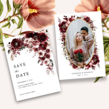 Elegant Burgundy Red Rose Floral Wedding