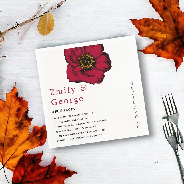 Elegant burgundy red rose romantic floral Wedding  Napkin (Creator Uploaded)