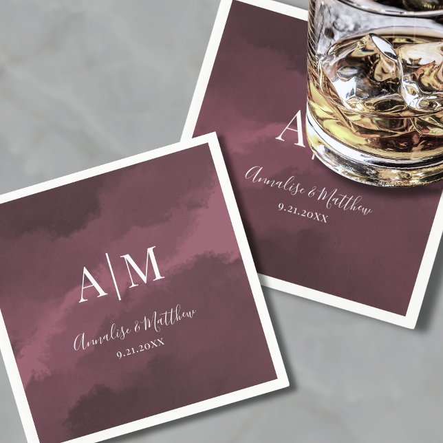 Elegant Burgundy Red Wedding Napkin (Elegant Burgundy Red Wedding Napkins)
