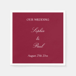 Elegant Burgundy Red Wedding Napkins