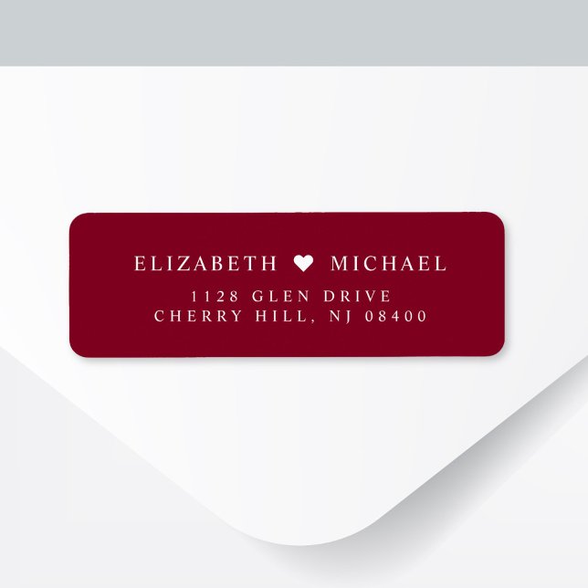 Elegant Burgundy Red Wedding Return Address (Creator Uploaded)