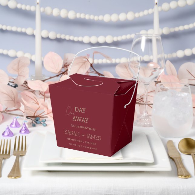 Elegant Burgundy Rehearsal Dinner Wedding Party  Favour Box (Wedding)