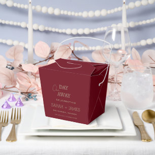 Elegant Burgundy Rehearsal Dinner Wedding Party  Favour Box
