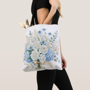Elegant Burgundy Rose & Gold Botanical Wedding Pil Tote Bag
