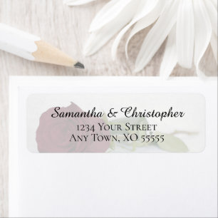 Elegant Burgundy Rose Wedding Return Address