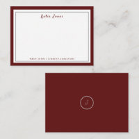 Elegant Burgundy Silver Signature Monogram Logo