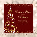Elegant Burgundy Sparkle Christmas Tree Party Invitation<br><div class="desc">Elegant Burgundy Sparkle Christmas Tree Party Invitation. This design features an elegant winter design with a gold sparkle Christmas tree on a burgundy holiday background. Perfect for a formal corporate company holiday party. Personalise this custom design with your own party details.</div>