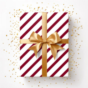 Elegant Burgundy Stripes Wrapping Paper
