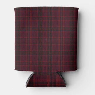Elegant Burgundy Tartan Can Cooler