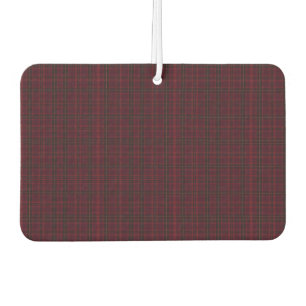 Elegant Burgundy Tartan Car Air Freshener