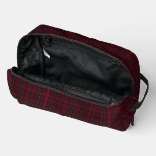 Elegant Burgundy Tartan Dopp Kit
