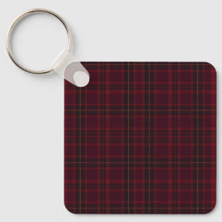 Elegant Burgundy Tartan Key Ring