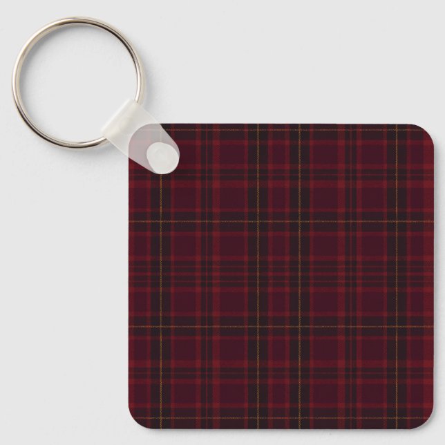 Elegant Burgundy Tartan Key Ring (Front)