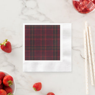 Elegant Burgundy Tartan Napkin